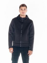 Leone 1947 Soft Basic męska kurtka z neoprenu z kapturem i zamkiem błyskawicznym. Niebieskie kurtki męskie LEONE 1947 APPAREL, l, bez wzorów, z neoprenu, z kapturem. Za 530.46 zł.