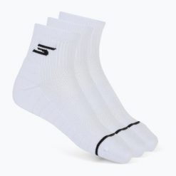 Skarpety męskie SKECHERS 1/2 Terry Qtr Crew 3. Białe skarpety męskie Skechers, z aplikacjami, z bawełny. Za 52.99 zł.