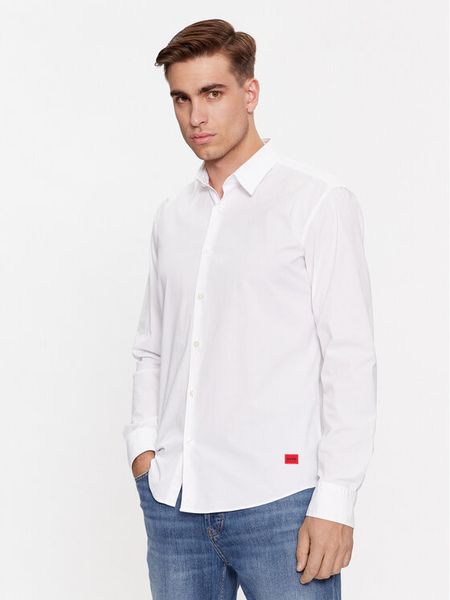 Hugo Koszula Ermo 50500216 Biały Slim Fit. Białe koszule męskie Hugo, m, bez wzorów, z bawełny, bez kołnierzyka, bez ramiączek. Za 229.99 zł.