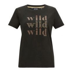 T-shirt damski Regatta Filandra VX. Czarne t-shirty damskie Regatta, m, z aplikacjami, z bawełny, bez kołnierzyka. Za 108.50 zł.