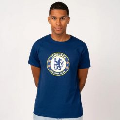 Koszulka męska Chelsea. Niebieskie koszulki sportowe męskie CHELSEA, m, bez wzorów, z bawełny, bez kołnierzyka, bez ramiączek, do piłki nożnej. Za 109.99 zł.