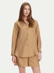 Marella Koszula Alec 2513111015 Beżowy Regular Fit. Brązowe bluzki damskie Marella, bez wzorów, z jedwabiu, bez kołnierzyka, bez ramiączek. Za 639.99 zł.