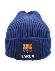 Czapka zimowa FC Barcelona - oficjalna licencjonowana. Niebieskie czapki i kapelusze męskie FC Barcelona, na zimę, bez wzorów, z materiału. Za 99.00 zł.