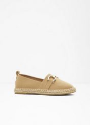 Espadryle ze sprzączką. Czarne espadryle damskie bonprix, bez wzorów, bez obcasa, bez zapięcia. Za 79.99 zł.