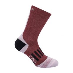 Skarpety trekkingowe uniseks TREKKING SOCK MID MICROLON lekkie amortyzujące. Czerwone skarpety damskie CMP, bez wzorów. Za 69.99 zł.