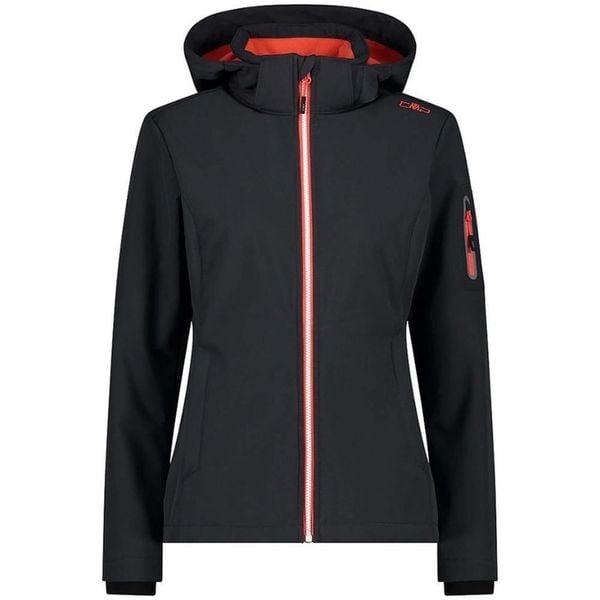 Kurtka damska turystyczna CMP 39A5006. Czerwone kurtki damskie CMP, bez wzorów, z softshellu, bez kaptura. W wyprzedaży za 224.99 zł.