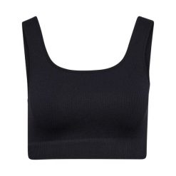 Biustonosz dla kobiet Hummel Pulse. Czarne obuwie sportowe damskie Hummel, bez wzorów, prążkowane, na fitness i siłownię. Za 186.00 zł.