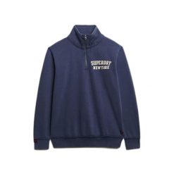 Sweter z zamkiem błyskawicznym Superdry Vintage Athletic. Niebieskie swetry przez głowę męskie Superdry., xl, bez wzorów, bez kołnierzyka. Za 340.60 zł.