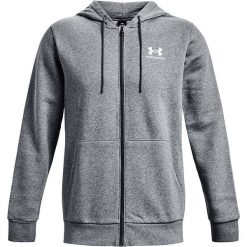 Bluza z kapturem z pełnym zamkiem błyskawicznym Under Armour Essential Fleece. Białe bluzy męskie Under Armour, s, bez wzorów, z bawełny, z kapturem. Za 272.10 zł.