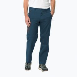 Spodnie trekkingowe męskie Jack Wolfskin Active Track Zip Off. Niebieskie spodnie sportowe męskie Jack Wolfskin, na lato, l, bez wzorów, z materiału, trekkingowe. Za 219.99 zł.