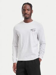 Tommy Jeans Longsleeve DM0DM23546 Szary jasny Slim Fit. Szare bluzki z długim rękawem męskie Tommy Jeans, m, bez wzorów, z bawełny, bez kołnierzyka. Za 169.99 zł.