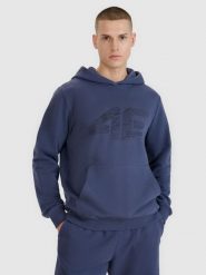 4F Bluza dresowa nierozpinana z kapturem męska - szara XXL. Szare bluzy męskie 4f, m, bez wzorów, z bawełny, z kapturem. W wyprzedaży za 99.99 zł.