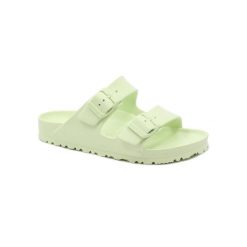 Klapki damskie Birkenstock Arizona Eva. Zielone klapki damskie Birkenstock, bez wzorów, z materiału, bez obcasa, bez zapięcia. Za 367.00 zł.