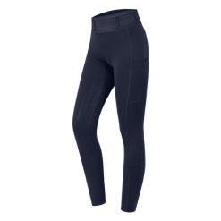 Dziewczęce legginsy jeździeckie z pełną przyczepnością ELT Ella Glam. Niebieskie legginsy dla dziewczynek ELT, bez wzorów. Za 311.50 zł.