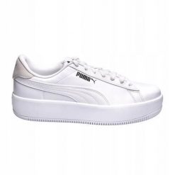 Buty do chodzenia damskie Puma 38461701. Białe obuwie sportowe damskie Puma, bez wzorów, z materiału, trekkingowe. Za 273.00 zł.