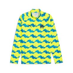 Dres rozgrzewkowy 1/4 zamka OM 2025/26. Żółte koszulki sportowe męskie Puma, bez wzorów, z dresówki, bez kołnierzyka, bez ramiączek, do piłki nożnej. Za 352.00 zł.