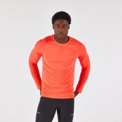 Koszulka do biegania z długim rękawem męska Kiprun Run 500. Brązowe koszulki sportowe męskie KIPRUN, m, bez wzorów, z materiału, bez kołnierzyka, bez ramiączek, do biegania. Za 99.99 zł.
