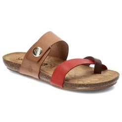 Brązowe Klapki Yokono Wygodne Buty Na Lato. Brązowe klapki damskie Yokono, bez wzorów, ze skóry, bez obcasa, bez zapięcia. Za 155.00 zł.