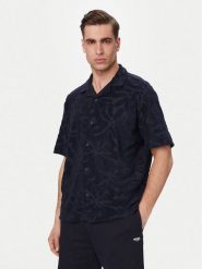 BOSS Polo Flower 50559204 Granatowy Regular Fit. Niebieskie koszulki polo męskie Boss, l, bez wzorów, z bawełny, bez ramiączek. Za 499.99 zł.