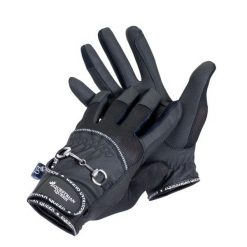 Rękawiczki do jazdy konnej damskie EQ.QUEEN Crete. Czarne rękawiczki damskie EQUESTRIAN QUEEN, bez wzorów, sportowe. Za 106.99 zł.