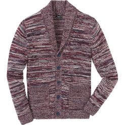 Sweter rozpinany melanżowy z szalowym kołnierzem Regular Fit bonprix ciemnoniebiesko-czerwono-biały melanż. Kardigany męskie marki bonprix. Za 49.99 zł.