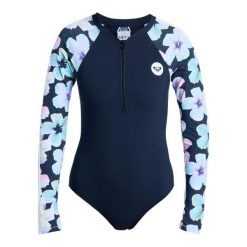 Jednoczęściowy kostium kąpielowy z długim rękawem damski ROXY ACTIVE. Czarne kostiumy jednoczęściowe damskie Roxy, xl, bez wzorów, z elastanu, sportowe. Za 389.99 zł.