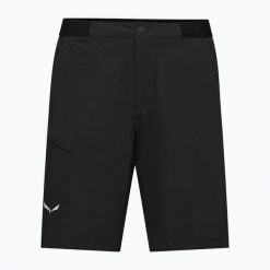 Spodenki turystyczne cargo Salewa Pedroc 4. Czarne krótkie spodenki sportowe męskie Salewa, l, bez wzorów, z softshellu. Za 374.00 zł.