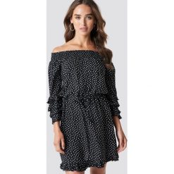 Trendyol Sukienka mini w kropki - Black. Czarne sukienki damskie Trendyol, w kropki, z falbankami. Za 141.95 zł.