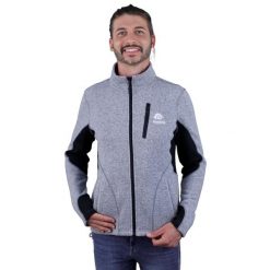 Kurtka polarowa Fusion męska MML01. Szare kurtki sportowe męskie GUGGEN MOUNTAIN, m, bez wzorów, z elastanu, trekkingowe. W wyprzedaży za 335.58 zł.