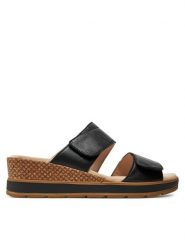 Caprice Klapki 9-27250-42 Czarny. Czarne klapki damskie Caprice, bez wzorów, ze skóry, bez obcasa. Za 183.99 zł.