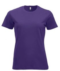 Clique New Classic-T Women Klasyczny T-shirt z bawełny ringspun – bright lilac. Czerwone t-shirty damskie CLIQUE, xl, bez wzorów, z bawełny, klasyczne, bez kołnierzyka. Za 104.39 zł.