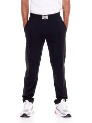 Sportowe spodnie męskie. Czarne spodnie sportowe męskie LEONE 1947 APPAREL, m, z aplikacjami, z dresówki, na fitness i siłownię. Za 84.16 zł.
