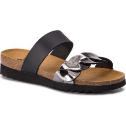 Klapki SCHOLL - Jada F27430 1140 370 Black/Pewter. Czarne klapki damskie Scholl, bez wzorów, z materiału, bez obcasa, na obcasie, bez zapięcia. W wyprzedaży za 159.00 zł.