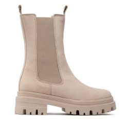 Sztyblety Tamaris. Brązowe botki damskie Tamaris, bez obcasa, na płaskiej podeszwie, bez zapięcia. Za 469.99 zł.