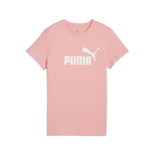 Damska koszulka z logo ESS No. 1 PUMA Pink Fruit. Czerwone koszulki sportowe damskie Puma, m, bez wzorów, sportowe, bez kołnierzyka. Za 94.75 zł.