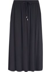 Spódnica z dżerseju z mieszanki bawełny. Czarne spódnice damskie bonprix, bez wzorów, z bawełny, midi. Za 77.99 zł.