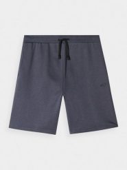 4F Spodenki dresowe chłopięce - szare 122 (6-7 lat). Szare szorty dla chłopców 4f, bez wzorów, z bawełny, sportowe. W wyprzedaży za 19.99 zł.