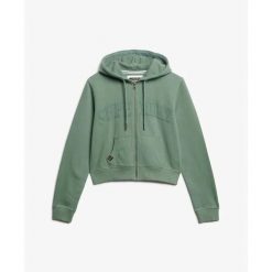 Króka bluza z kapturem zapinana na zamek dla kobiet Superdry Athletic Essentials. Zielone bluzy damskie Superdry., xs, bez wzorów, z kapturem. Za 348.75 zł.