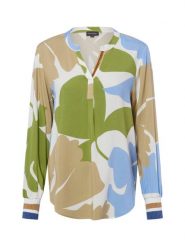 Franco Callegari Bluzka damska tunika Kobiety wiskoza zielony|wielokolorowy wzorzysty, 38. Zielone tuniki damskie Franco Callegari, bez wzorów, prążkowane, sportowe, bez kołnierzyka, bez ramiączek. Za 229.95 zł.