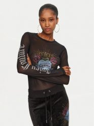 Juicy Couture Bluzka Scared Heart JCBCT224836 Czarny Regular Fit. Czarne bluzki damskie Juicy Couture, xxs, bez wzorów, z syntetyku, bez kołnierzyka, bez ramiączek. Za 209.99 zł.