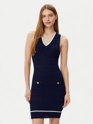 Marciano Guess Sukienka codzienna 5RGK99 5640Z Granatowy Regular Fit. Niebieskie sukienki damskie Marciano Guess, na co dzień, z aplikacjami, z wiskozy, bez kołnierzyka, bez ramiączek, proste. Za 379.99 zł.