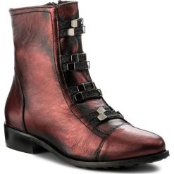 Botki EKSBUT - 67-4757-F95 Bordo/Czarny. Czerwone botki damskie Eksbut, z materiału, bez obcasa. W wyprzedaży za 269.00 zł.
