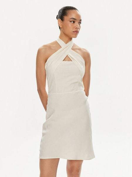 Patrizia Pepe Sukienka letnia 2A2779/A052-W362 Écru Regular Fit. Sukienki damskie Patrizia Pepe, na lato, bez wzorów, z wiskozy, bez kołnierzyka, bez ramiączek. Za 1,349.00 zł.