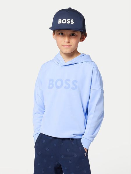 BOSS Bluza J52028 M Błękitny Loose Fit. Niebieskie bluzy dla chłopców Boss, bez wzorów, z syntetyku, bez ramiączek, bez kaptura. Za 289.99 zł.