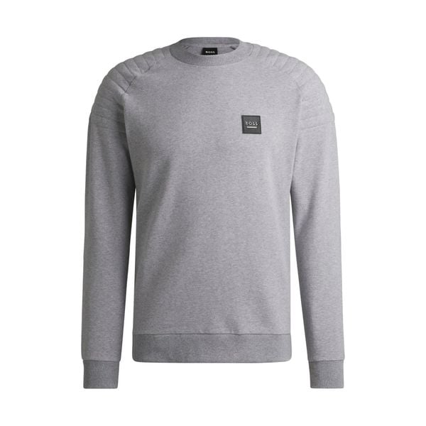 Damski sweter okrągły z wyściółką Boss Equestrian Lex. Szare swetry damskie BOSS EQUESTRIAN, m, bez wzorów, ze skóry, eleganckie, bez kołnierzyka, bez ramiączek, bez kaptura. Za 555.00 zł.