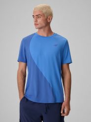 4F Koszulka do tenisa szybkoschnąca męska - niebieska S. Niebieskie t-shirty męskie 4f, m, bez wzorów, z włókna, biznesowe, bez kołnierzyka. Za 119.99 zł.