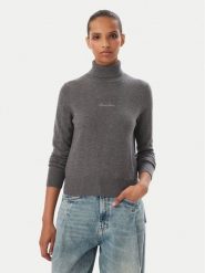 Guess Jeans Golf W6BR03 Z1246 Szary Regular Fit. Szare swetry damskie Guess Jeans, xl, z aplikacjami, z jeansu, bez kołnierzyka, bez ramiączek, bez kaptura. Za 349.99 zł.