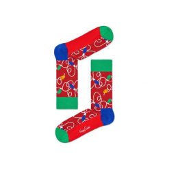 Skarpetki Happy Socks - Holiday XMAS (HLI01-4000). Różowe skarpety męskie Happy Socks, w kolorowe wzory, z bawełny. Za 34.90 zł.