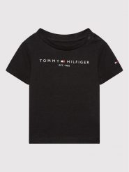 Tommy Hilfiger T-Shirt Baby Essential KN0KN01487 Czarny Regular Fit. Czarne t-shirty dla chłopców Tommy Hilfiger, bez wzorów, z bawełny, bez ramiączek. Za 80.00 zł.