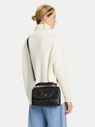 Guess Torebka Tisha HWPD77 64200 Czarny. Czarne torebki do ręki damskie Guess, z aplikacjami, ze skóry, bez dodatków. Za 309.99 zł.